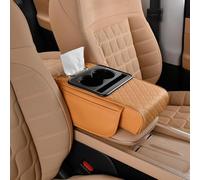 KHDWOB Housse Console Centrale Voiture pour Suzuki Jimny SX4 Swift Vitara Kizashi Ignis Livio SCross, Protection Accoudoir Auto Anti-Rayures, Cuir PU, Universelle, Facile à Installer,C