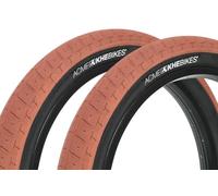 KHE Acme Lot de 2 pneus BMX 20 x 2,40 pouces - 640 g - Bande en acier - volumineux - Adhérence optimale - Street & Park - Marron - 1 paire