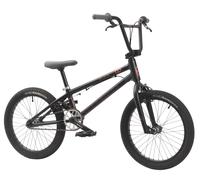 KHE Blaze Vélo BMX 2025 18" - 9,3 kg léger, cadre en aluminium, rotor 360 °, freins en U av/h, pédalier industriel - BMX freestyle pour enfants à partir de 125 cm - Park, Street, Pumptrack - Noir