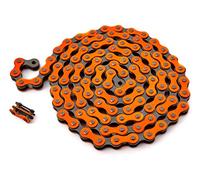 KHE BMX Chaîne Fixie 112 maillons gauche 1/2" x 1/8", seulement 385 g, avec chaîne antivol I4 - nombreuses couleurs, Orange.