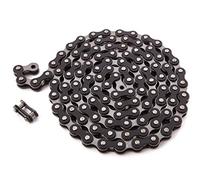 KHE BMX Chaîne Fixie 112 maillons gauche 1/2" x 1/8", seulement 385 g, avec chaîne antivol I4 - nombreuses couleurs, Noir