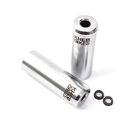 KHE CNC PRO BMX Pegs 10 mm 14 mm Argent chromé 492 g avec adaptateur et logo laser