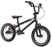 KHE EVO LL Vélo BMX 2025 14", léger, cadre en aluminium et guidon, frein en V arrière en V, pneus larges, pour enfants à partir de 95 cm, BMX freestyle pour street, piste pompe, course et parc - Noir