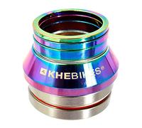 KHE Jeu de direction BMX à roulement industriel 7005 Alu Oil Slick 82 g 3 espaceurs Logo laser