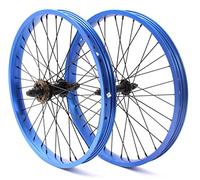 KHE Jeu de roues BMX avec jantes en aluminium anodisé 36 trous 10 mm et 14 mm Pignon 16T Bleu