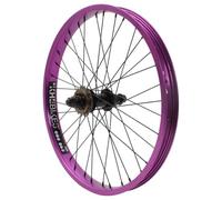 KHE Prism BMX Roue arrière 20" - Violet - Axe 14mm - Pignon libre 16T - 36H - Jante en aluminium 7005 38mm - Roue BMX arrière