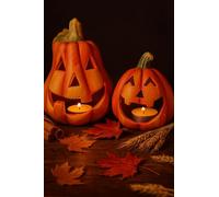 khevga Céramique Décoration Citrouille Lanterne d'automne Set de 2 citrouilles