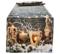 khevga Chemin de table de Noël ambiance de bougie 140 x 40 cm