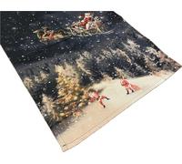 khevga Chemin de Table de Noël - Père Noël dans la Neige - 140 x 40 cm