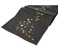 Khevga Chemin de table Noël moderne avec broderie, Gris Grau_Stern