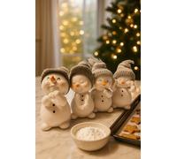 khevga Décoration de Noël Figurines de décoration Bonhomme de Neige dans Les 4 Dimensions Environ 6x6x11 cm