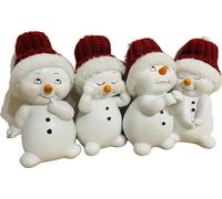 khevga Décoration de Noël Figurines de décoration Bonhomme de Neige dans Les 4 Dimensions Environ 6x6x11 cm