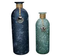 Khevga décoration Maritime, Lot de 2 vases 26 et 20 cm de Haut