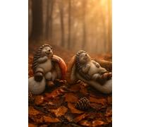 khevga Lot de 2 figurines de hérisson sur champignon - En pierre artificielle - Jolie décoration de jardin - Hérisson couché - Résistant aux intempéries - Environ 16 x 10 cm