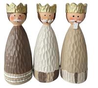 khevga Lot de 3 figurines de Noël Helige Trois rois en polyrésine