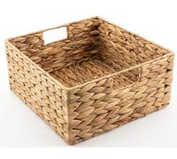 khevga Panier de rangement durable tressé en jacinthe d'eau en jonc de mer Kallax - Demi-compartiment - 30 x 34 x 15 cm