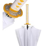 KHHK Parapluie Démone Cosplay Anime, Grand Parapluie De Samouraï à Long Poignée 16 Os Anti-tempête Multifonctionnel,adapté Aux Fans De Slayer pour L’Anniversaire De Noël, Agatsuma Zenitsu