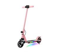 KHHK Trottinette électrique pour Enfants avec Lumières LED, Amortisseurs à Double Ressort, Moteur 130W, Vitesse Max 14 km/h, Scooter Électrique Pliable pour Enfants conçu pour 6-14 Ans (Rose)