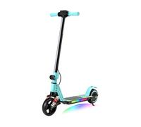 KHHK Trottinette électrique pour Enfants avec Lumières LED, Amortisseurs à Double Ressort, Moteur 130W, Vitesse Max 14 km/h, Scooter Électrique Pliable pour Enfants conçu pour 6-14 Ans (Bleu Ciel)