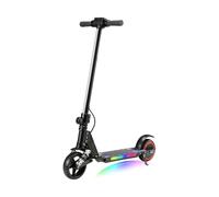 KHHK Trottinette électrique pour Enfants avec Lumières LED, Amortisseurs à Double Ressort, Moteur 130W, Vitesse Max 14 km/h, Scooter Électrique Pliable pour Enfants conçu pour 6-14 Ans (Noir)