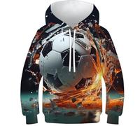 KHHKJBVCE Ball Sweat À Capuche avec Sweat-Shirts 3D pour Enfants, Costume D'habillage, Sweat À Capuche pour Garçons 7-9Y