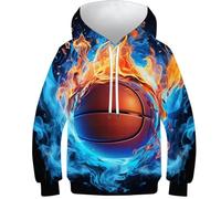 KHHKJBVCE Basketball Vêtements pour Enfants Sweats À Capuche pour Filles Sweats À Capuche 3D Sweat-Shirt pour Enfants Pull À Capuche À Manches Longues 13-15Y