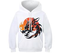 KHHKJBVCE Dragon Sweat À Capuche pour Garçons Et Filles, Imprimé 3D, Pull De Loisirs pour Enfants 11-13Y