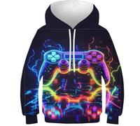 KHHKJBVCE Game Theme Sweat À Capuche Unisexe pour Enfants, 3D, Imprimé Graphique, Joli Pull À La Mode avec Poches 9-11Y