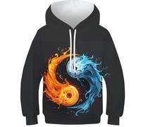 KHHKJBVCE Yin and Yang Sweat À Capuche Garçon 3D Sweat À Capuche pour Enfants Roman Impression Colorée Adolescents Sweat À Capuche Enfants À Manches Longues Sweat À Capuche Pull avec Poche 13-15Y