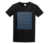 Khian SOON Men's 1920S Art Deco Style Fan Pattern in Peacock Colors T-Shirts Black 3XL