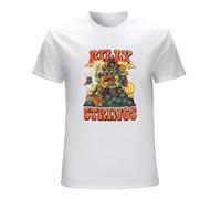 Khian SOON Men's Billy_Strings Black Short Sleeve Cotton Unisex Men T-Shirts White XL