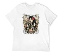 Khian SOON Men's Día De Los Muertos Day of The Dead Skulls Hot Girl Wings Herren T-Shirts White S