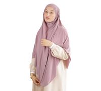 khimar hijab à enfiler haut jilbab pour femme musulmane voilée KH300 (Mauve Pastel)