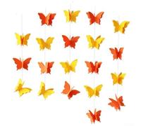 KHIronHive Bannière papillon 3D à suspendre, guirlande en papier 7 couleurs pour mariages, fêtes, anniversaires, fêtes prénatales, décoration d'intérieur, longueur 2,7 m avec 18 pièces