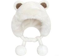 KHIronHive Bonnet d'hiver en peluche doux et chaud en alpaga mignon | Tissu alpaga confortable, toucher ultra doux, conserve efficacement la chaleur, idéal pour les jours de congélation