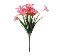 KHIronHive Bouquet d'orchidées artificielles, plantes réalistes en soie pour décoration de maison, mariage, fausses fleurs en plastique avec design durable, pas d'arrosage nécessaire, 35 cm (rose)