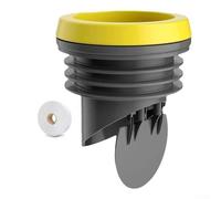 KHIronHive Bride de toilette avec anneau de cire et valve anti-refoulement, joint d'étanchéité en PVC avec bande d'étanchéité pour une installation sans fuite, gris, empêche les odeurs et le