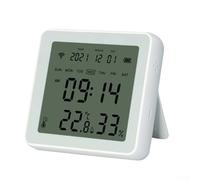 KHIronHive Capteur de température et d'humidité intelligent WiFi, moniteur LCD sans fil 2,4 G avec télécommande par application, compatible avec Alexa et Google Home, interrupteur Celsius/Fahrenheit