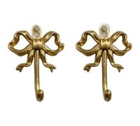 KHIronHive Double patère vintage en fonte avec nœud - Support mural décoratif pour l'organisation de la maison dans les chambres, les entrées et les espaces de vie (doré)