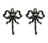 KHIronHive Double patère vintage en fonte avec nœud - Support mural décoratif pour l'organisation de la maison dans les chambres, les entrées et les espaces de vie (gris)