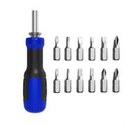KHIronHive Ensemble de tournevis à cliquet 13 en 1 avec embouts Crv, poignée ergonomique bi-matière, rangement compact pour la maison, le vélo et l'ordinateur, kit d'outils multifonction portable