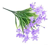 KHIronHive Fleurs de magnolia artificielles à 7 branches de 35 cm en plastique et soie - Pétales réalistes - 47 fleurs et 40 tiges d'herbe (violet)