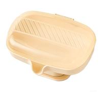 KHIronHive Grand porte-savon incliné avec couvercle, base ventouse anti-poussière, antidérapant, rangement spacieux pour salle de bain, douche, design ventilé pour garder le savon sec et propre (blanc
