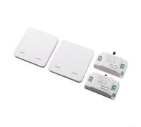 KHIronHive Kit d'interrupteur sans fil, télécommande 2 interrupteurs avec 2 récepteurs, pas de recâblage nécessaire, signal RF 433 MHz pour éclairage intérieur et extérieur, système extensible pour