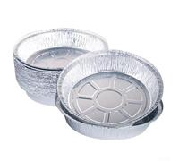 KHIronHive Lot de 10 plateaux jetables en aluminium pour friteuse à air comprimé - 17,8 cm - Pour four, grill et micro-ondes - Revêtement anti-adhésif résistant à l'huile