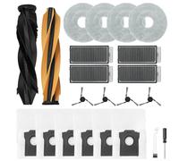 KHIronHive Lot de 22 accessoires pour aspirateur robot MOVA V50 Ultra X50/PRO | Comprend 6 sacs à poussière, 4 filtres, 2 brosses principales, 4 brosses latérales, 4 serpillères en microfibre, outils