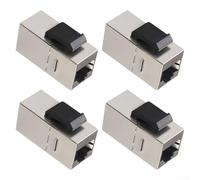 KHIronHive Lot de 4 panneaux réseau blindés CAT6 Cat6A pour module jack Keystone, panneau réseau en acier inoxydable plaqué or pour câblage Ethernet d'ordinateur, pour câbles CAT5e CAT5 (CAT6)