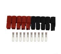 KHIronHive Lot de 5 paires de connecteurs de style 15/45 A 600 V avec bottes en caoutchouc, borniers rouge/noir pour accessoires de câblage marin, solaire, EV, chariot élévateur (45 A)