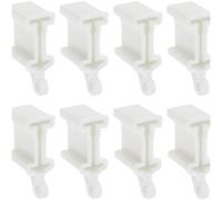 KHIronHive Lot de 8 embouts de tringle à rideaux en plastique blanc, flexibles et flexibles pour rails de 1 cm de large, raccords robustes pour sceller et décorer