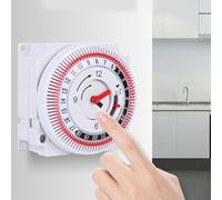 KHIronHive Minuteur mécanique pour chauffage 24 heures, contrôleur d'économie d'énergie programmable 16 A pour chauffage central, chauffe-eau et lumières, remplacement manuel avec indicateur de charge